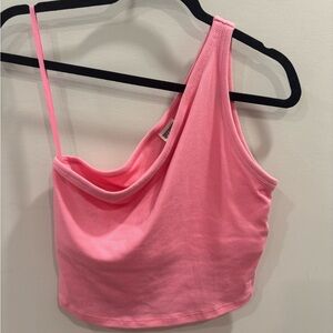 PINK Victoria's Secret One-Shoulder Pink Top